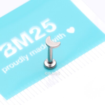 Implant Grade Titanium Crescent Moon Top Internally Threaded Flat Back Stud Labr