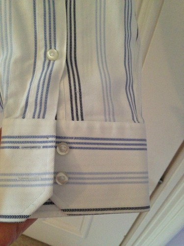 Red Herring Mens white shirt with blue vertical stripes size XL - Picture 6 of 9