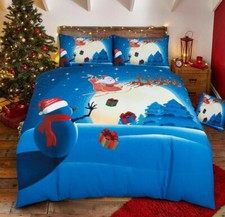 Christmas Xmas Duvet Cover Snow man duvet cover and pillow cases All Sizes New