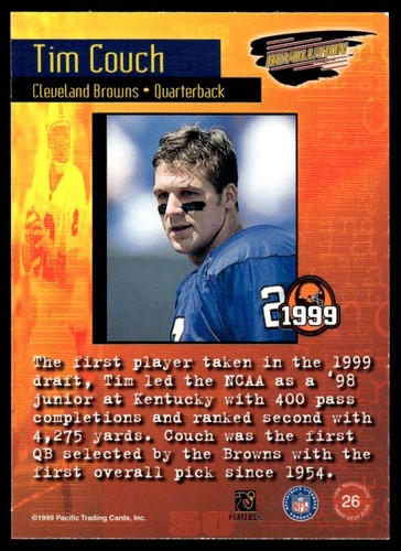 1999 Pacific Revolution Three-Deep Zone Tim Couch Cleveland Browns #26 - Picture 2 of 2