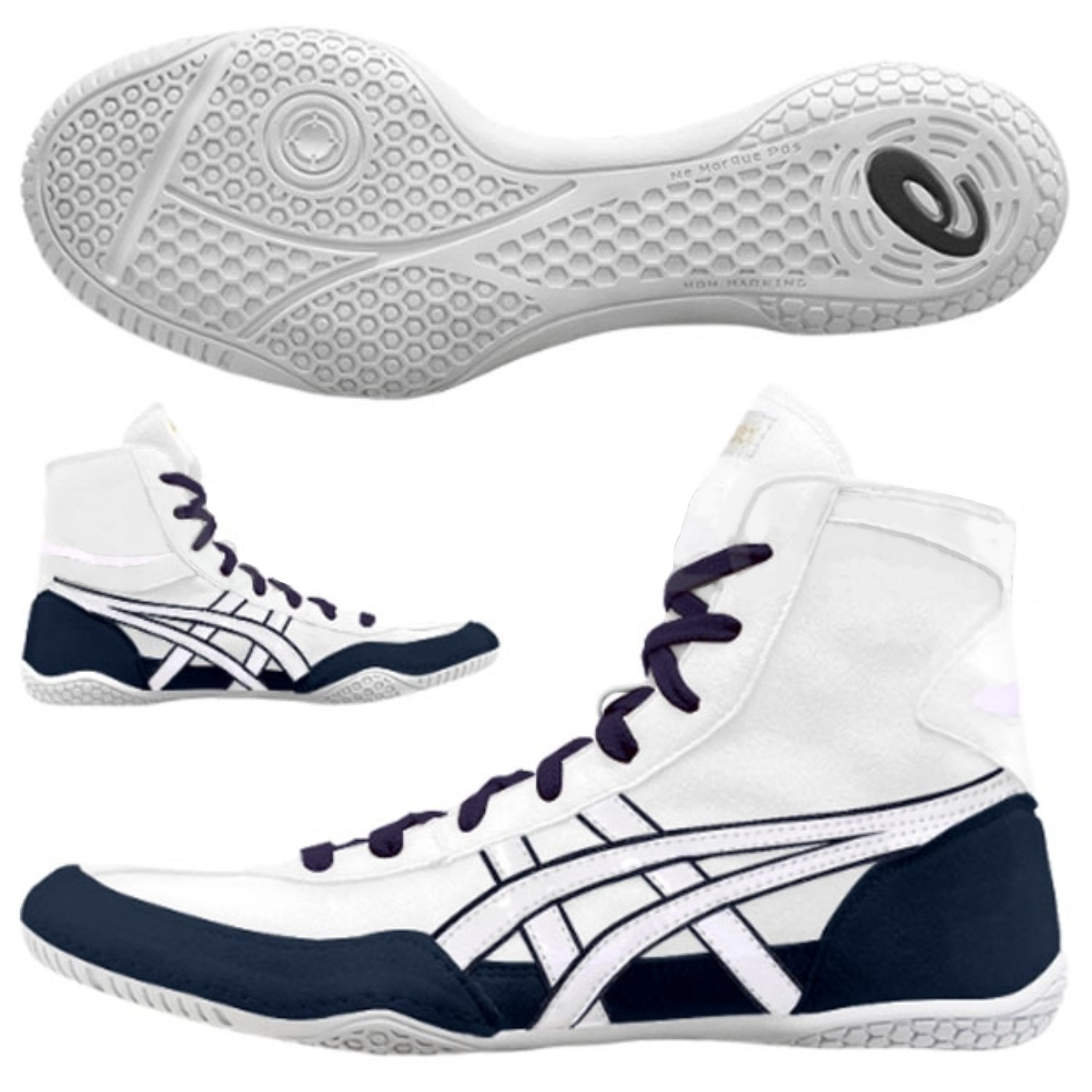 【In stock】ASICS Wrestling Shoes 1083A001 EXEO TWR900 White x Navy US12