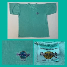 Vintage Hard Rock Cafe Aspen Thick Cotton T-Shirt Made USA Sz M Chest 44” EUC