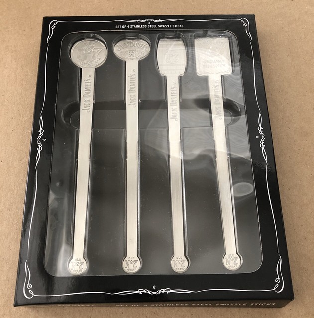 Jack Daniels Set Of 4 Stainless Steel Swizzle Sticks eBay