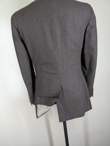 Paul Stuart 100% Pure Wool Suit Wide Lapels Pleated Pants US Size 36 Short - Picture 8 of 20