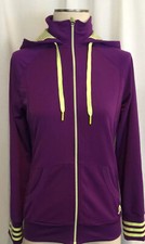 Adidas Athletic S Sporty Hoodie Zip Jacket Coat Violet  Lime