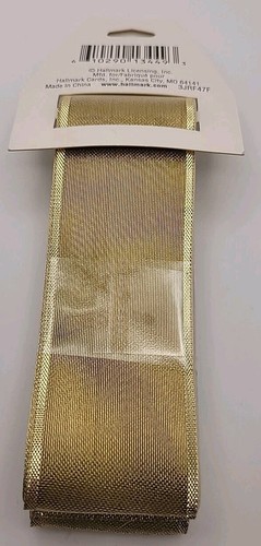 Hallmark Gold Luster Sheen Fabric Ribbon 1.5"x4yds Bow Gift Wrap Holiday Craft - Picture 9 of 13