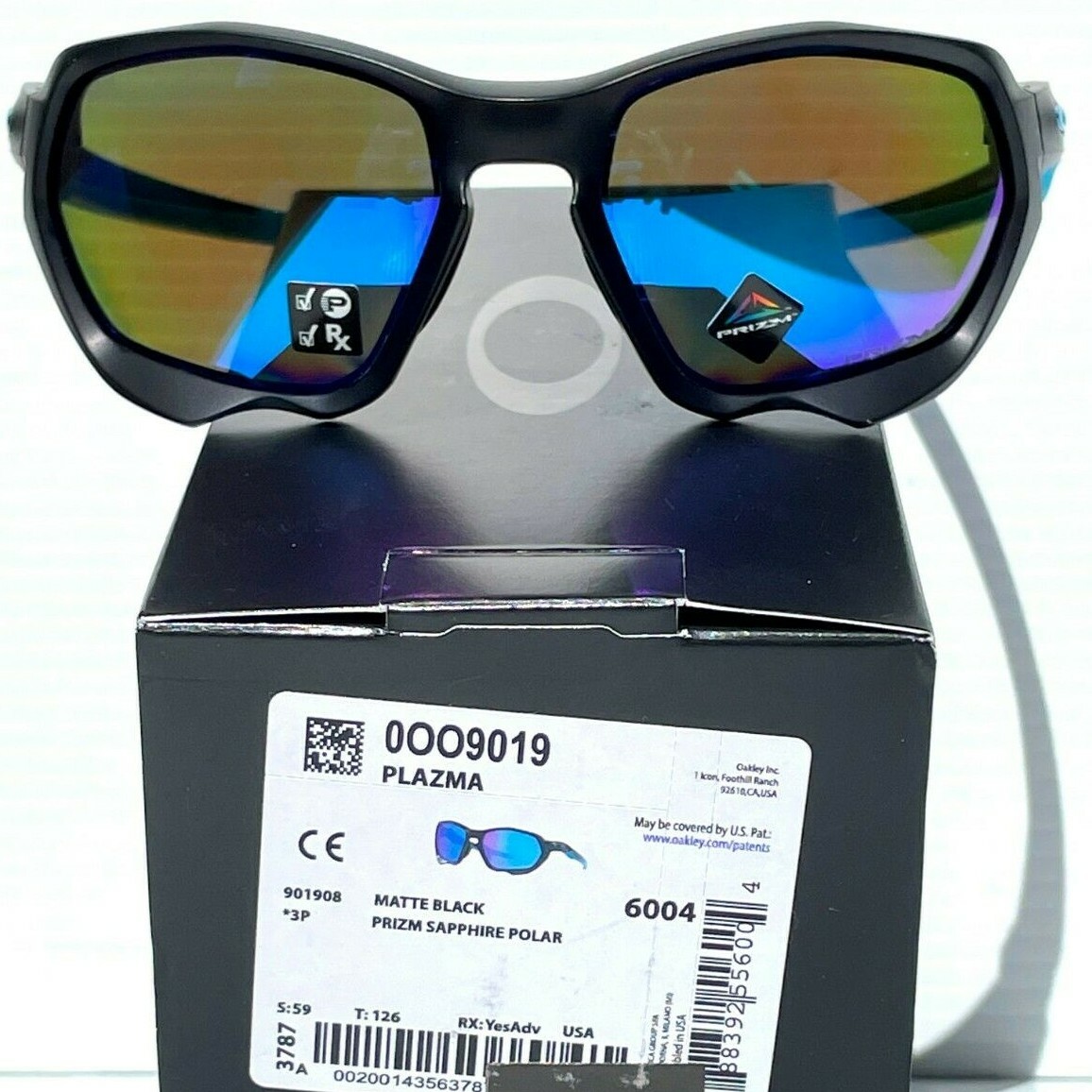 NEW Oakley PLAZMA Matte Black PRIZM POLARIZED Sapphire Blue NEW Oakley PLAZMA Matte Black PRIZM POLARIZED Sapphire Blue