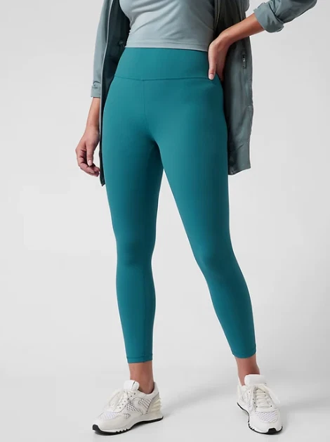 Athleta L LARGE Transcend 7/8 Tight Leggings, Borealis Green Teal Yoga  Workout