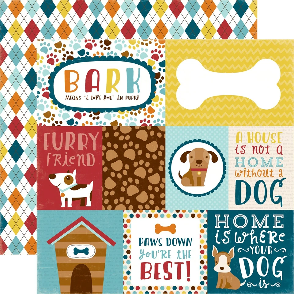 Echo Park Bark Dog Collection Kit 12"x12" Paper Stickers Made in USA NEW - Image 3 of 4