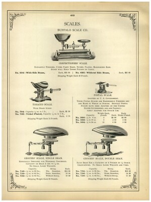 1902 PAPER AD Tea Balance Scale Hatch's Little Detective Tobacco Postal 