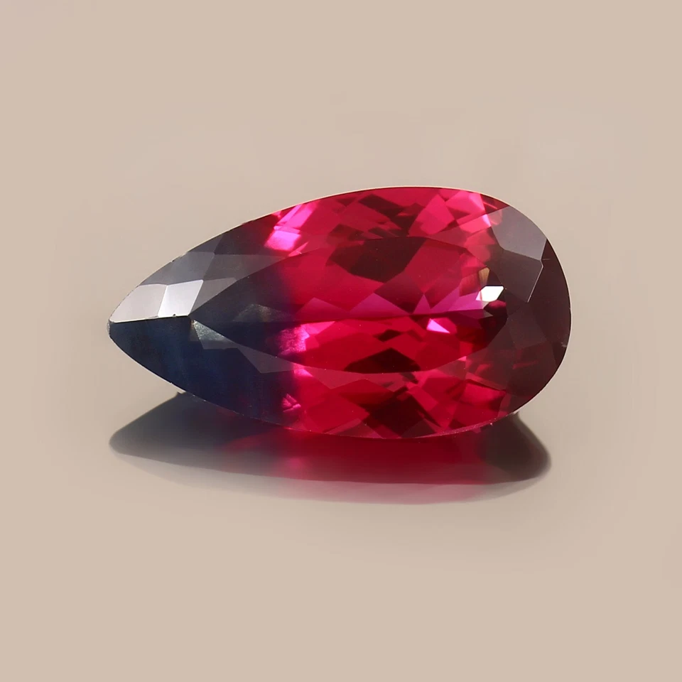 AAA 22x12 mm Zafiro Natural Ceilán Bicolor 14,90 Ct Piedra Preciosa Suelta Corte Pera Foto 2 de 3