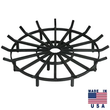 Super Heavy Duty Wagon Wheel Firewood Grate for Fire Pit - Made in USA