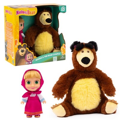 Mascha und der Bär Spielzeug Set - 12 cm Mascha Puppe & 20 cm weicher Bär Plüsch aus d...