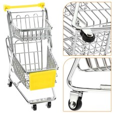  Mini Shopping Cart Trolley Storage Basket Toy Small Shopping Cart Kids Pretend