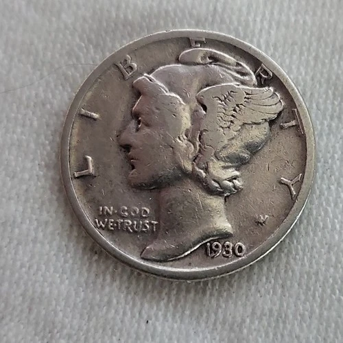1930 S Mercury Dime in Fine Condition