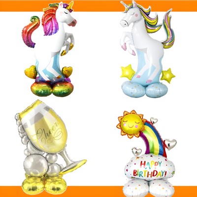Geburtstag Luftballons stehend Party Einhorn Dekoration Folienballon Kinder Deko