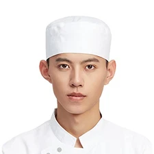  Unisex Chef Hats Adjustable Kitchen Cooking Caps with One Size White