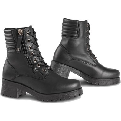 Falco Damen Motorradstiefel 36 Misty 2 - wasserdichte Boots mit Absatz schwarz