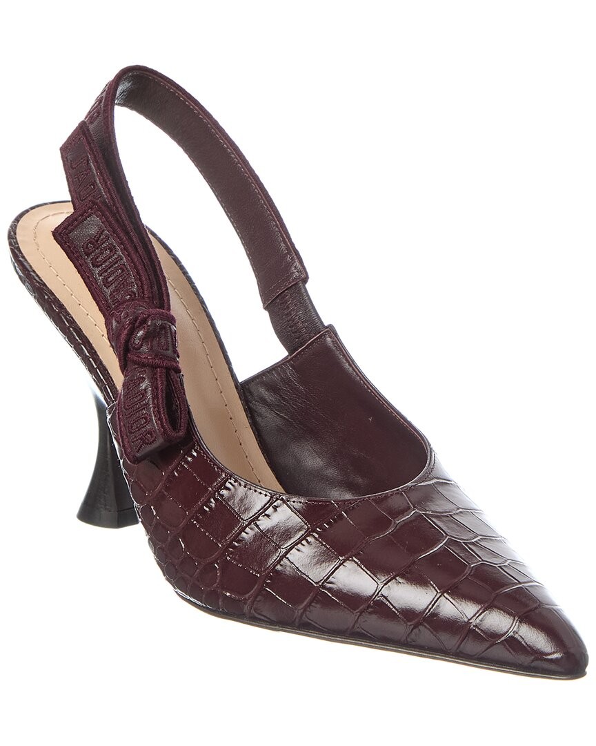 Dior J'adior Croc-Embossed Leather Slingback Pump Women's