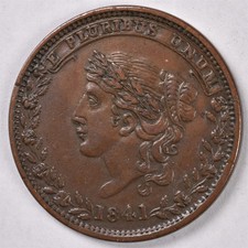 1841 / 1837 Specie Payments Suspended - Hard Times Token 
