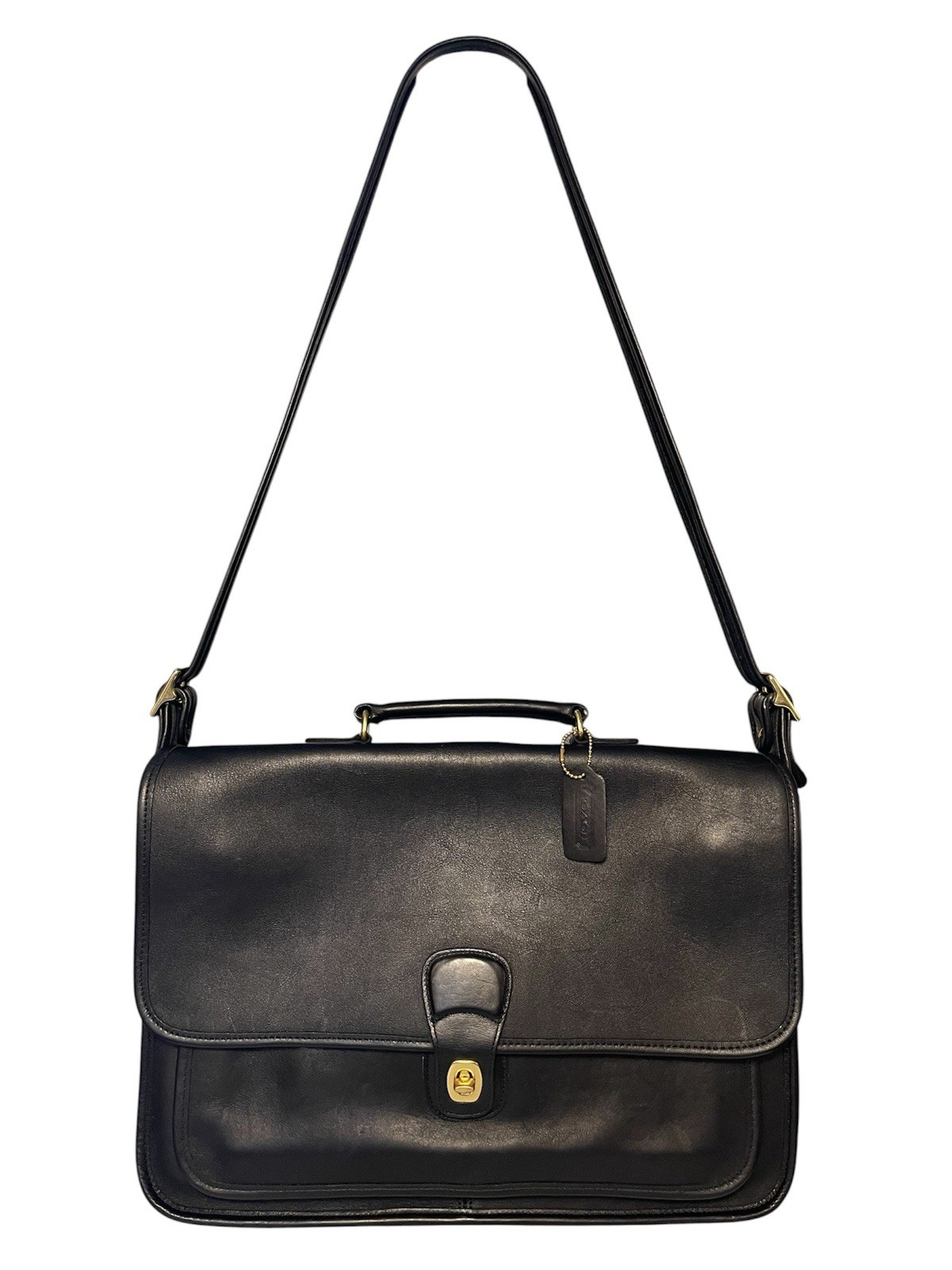 Vtg Coach 5180 Metropolitan Briefcase Messenger Black Bag Br