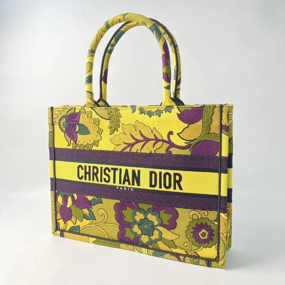 Sac fourre tout Christian Dior Book Medium 2023 jaune authentique