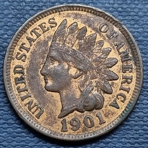 1901 Indian Head Cent 1c BU REDISH Uncirculated #94270