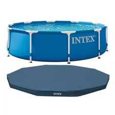 Metal Frame Above Ground Swimming Pool w/ 10 ...