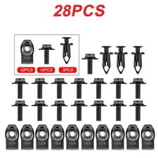 28X Clips Retainer Body Bolts U Nut Screws Fastener Bumper Fender For some Ford