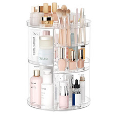 Rotating Makeup Organizer, DIY 8 Adjustable Layers Spinning Skincare Storage, Co