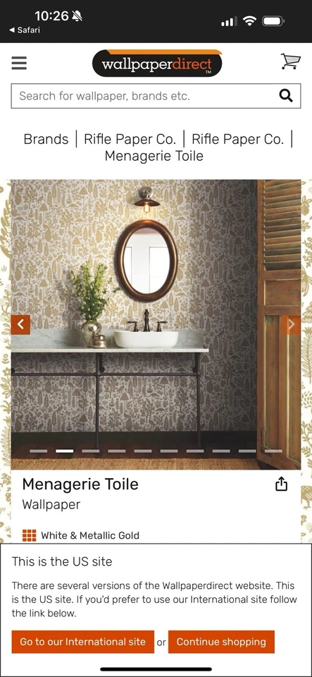 Rifle Paper Gold And White Wallpaper from Anthropologie  - Image 4 of 4