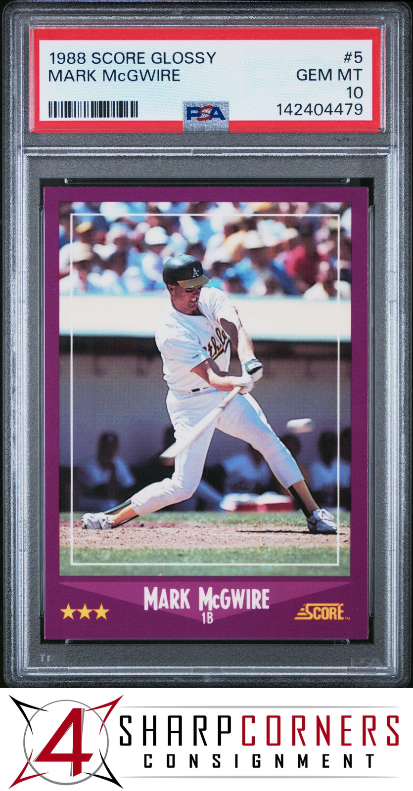 1988 SCORE GLOSSY #5 MARK McGWIRE ATHLETICS PSA 10