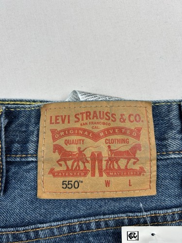 Neu mit Etikett Levis 550 Herrenjeans 50 x 32 Big & Tall lockere Passform gerades Bein Denim Hose - Bild 5 von 16