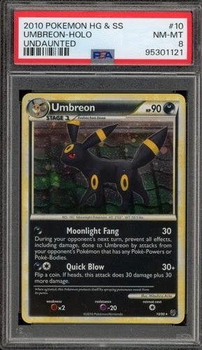 Pokemon Umbreon Undaunted Holo Rare #10 PSA 8
