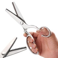 100 Full Stainless Steel Heavy Duty Sharpe Decorative Edge Zig Zag Pinking S...