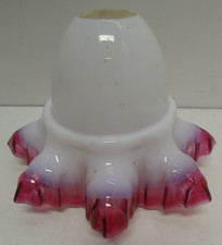 ANTIQUE CRANBERRY RUBY WHITE MILK GLASS LIGHT LAMP LANTERN SHADE PENDANT LIGHT