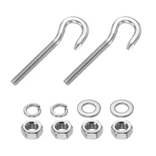 2 Pcs M6 Hook Bolt, 2.3 Inch Stainless Steel Eye Bolt with Nut