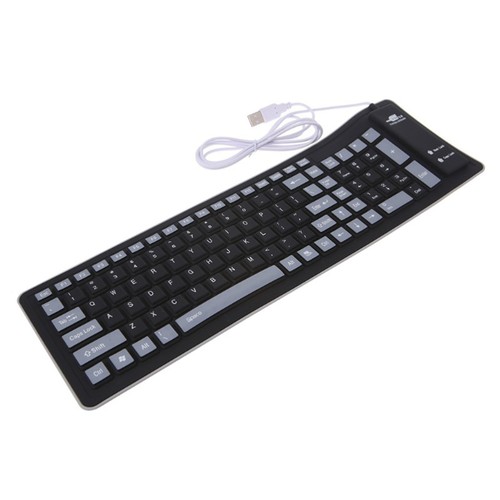 1Pc 103 Key Silicone Keyboard Faltbare Silikontastatur USB Wired Keyboard - 第 3/11 張圖片