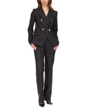 Michael Kors Women's Metallic Pinstripe Fitted Blazer Black Size 6 NWT