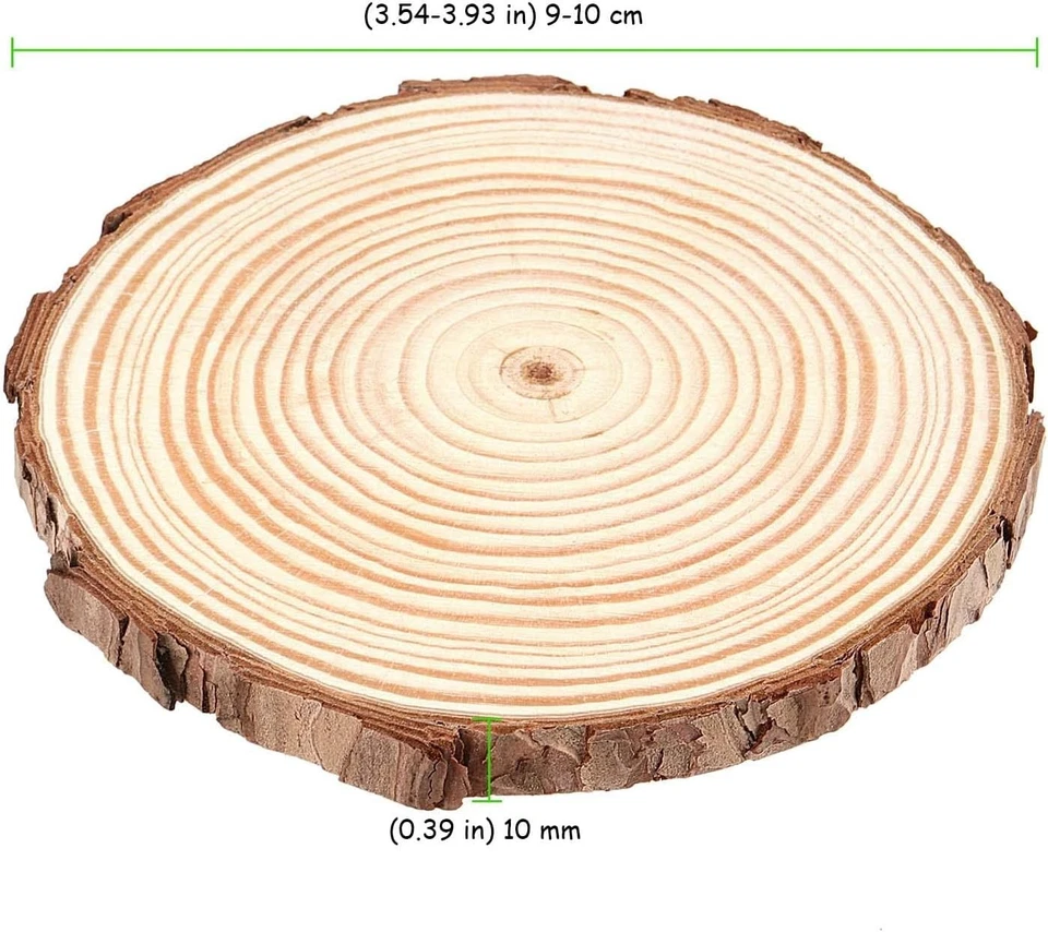 Discos de madera sin terminar de 100 piezas - adornos de pintura artesanal Foto 4 de 4