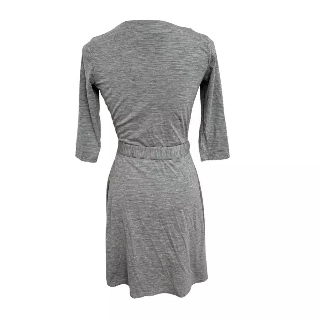 smartwool maybell 3/4 sleeve merino wool blend faux wrap 