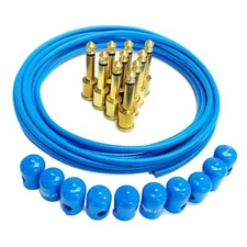 George L's Pedalboard Effects Cable Kit - Blue Cable .155 R/A Unplated Plugs