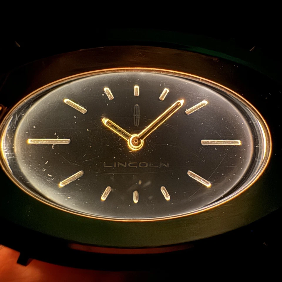 1998-2002 LINCOLN TOWN CAR CARTIER CENTER DASH GOLD  ANALOG CLOCK TESTED OEM - Image 3 of 4