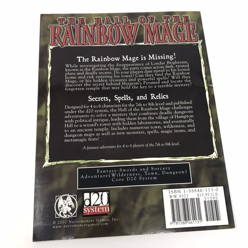 The Hall of the Rainbow Mage D&D d20 Sword and Sorcery WOTC 2002 WW8372 - Picture 2 of 12