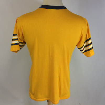 Vintage 80s St John Tigers School Ringer Gym College Yellow
