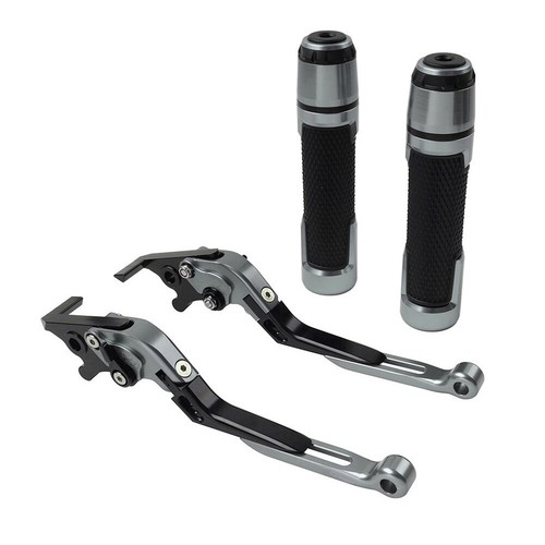 Grey Brake Clutch Levers Handlebar Grips Sets For Honda CB1100 CB1300 VFR1200/F - Picture 8 of 10