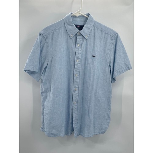Vineyard Vines Men's Whale Shirt Short Sleeve Blue Large - Foto 2 di 7
