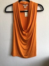 Arden B Orange Snapdragon Racer Back Blouse Size Xs