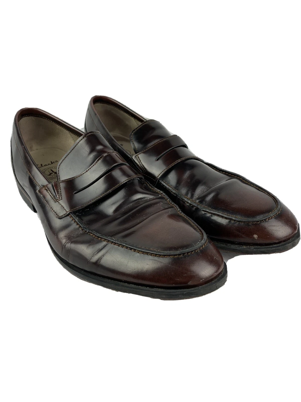 Mocassini da uomo marroni Clarks Smart Gatley Step 13285 taglia 13 M in pelle