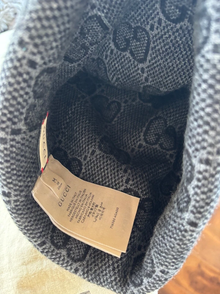 Gucci GG Logo Gorro Invierno Esquí Tejido Talla Mediana NUEVO con bolsa para el polvo Foto 3 de 4